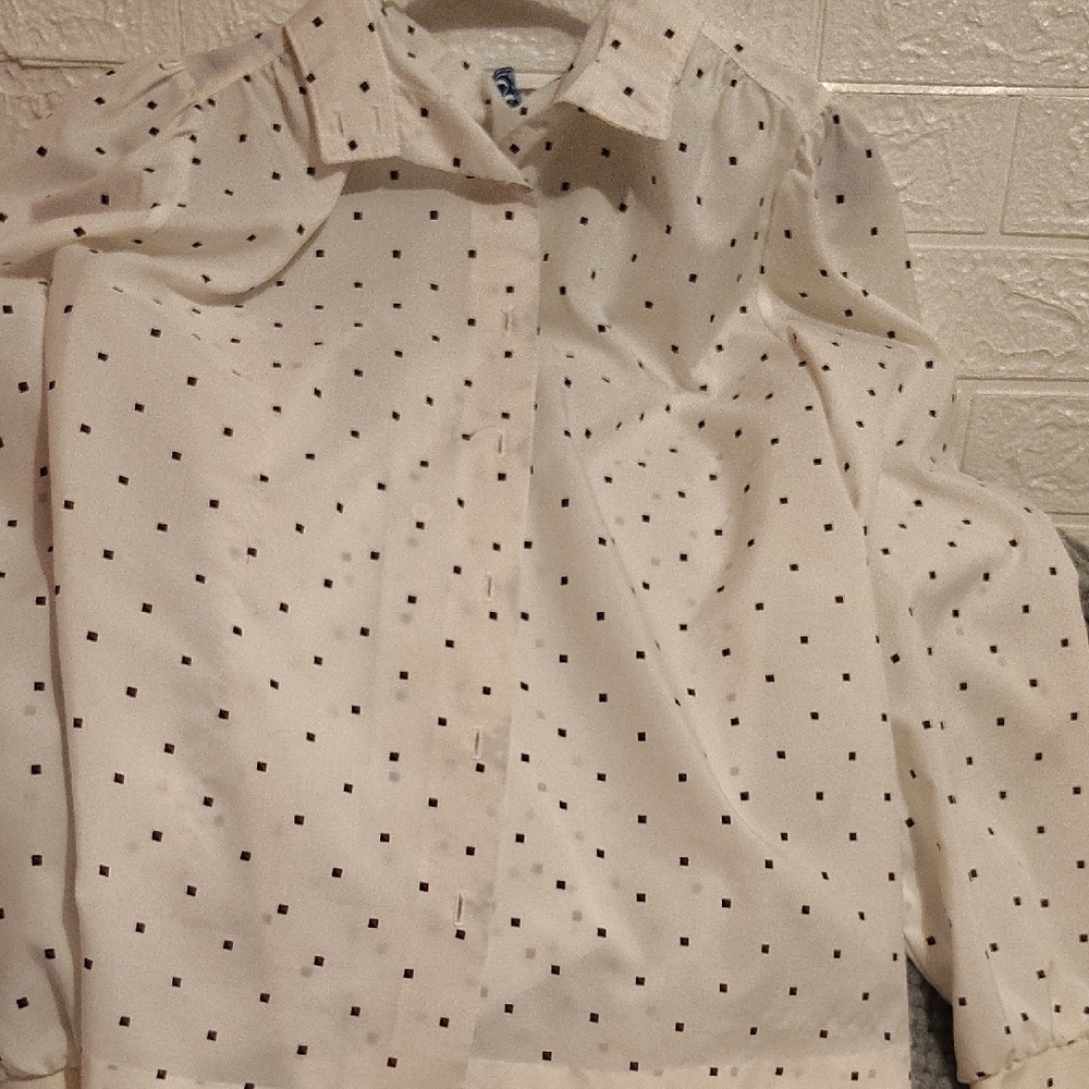 Russ White and Black Polka Dot Blouse